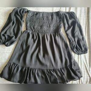 Express off the shoulder black dress.